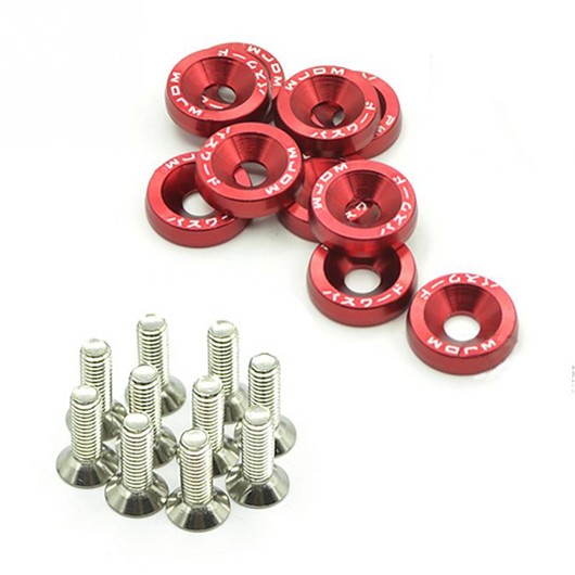 10Pcs Car Styling Universal Modification JDM Password Fender Washer - Red